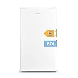 COMFEE' RCU60WH2(E) 60L Gefrierschrank senkrecht, 3 Fächer, Eintür, einstellbare Temperatur, umkehrbare Tür, leise, Freistehend, Weiß
