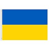 Ukraine Flagge, Ukrainische Fahne mit Messing-Ösen, 90 x 150 cm