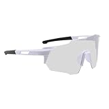 Photochrome Fahrradbrille – verstellbare Fahrradbrille für alle Bedingungen, Sport-Sonnenbrillen für Männer und Frauen, Tag- und Nacht-Farbwechselbrille für Sicht und Augenschutz, weiß, Refer to