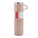 EACHPT Edelstahl-Thermo-Trinkflasche, 500 ml, vakuumisolierte Flasche mit Griff und auslaufsicherem Becherdeckel, BPA-frei, Kaffeebecher, Trinkflasche, hält 6–12 Stunden heiß und kalt, Thermoflasche
