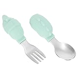 SOIMISS Besteckset Leichtes Esslernbesteck für Rutschfestes Design Hochwertige Materialien für Selbstständige Essen Farben für Junge Mädchen