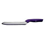 Tupperware Brotmesser A-Serie Messer mit Wellenschliff lila violet Messerlänge 34,0 cm