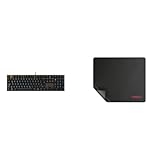 CHERRY KC 200 MX, Mechanische Office-Tastatur mit Eloxierter Metallplatte & MP 1000, Premium Mousepad XL, 30 cm x 35 cm, vernähte Kanten