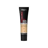 L'Oréal Paris Make up, Wasserfest und langanhaltend, Mattierende, flüssige Foundation mit hoher Deckkraft, Formel mit 4% Niacinamiden, Infaillible 32H Matte Cover, Nr. 200 Neutral, 1 x 30 ml