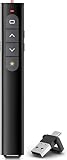 Pointer für Präsentationen, 100m Powerpoint Fernbedienung, Presenter USB C, 2.4Ghz Wireless Presentation Clicker für Lehrer Büro Besprechungen Berichte