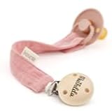 AngelicArt Schnullerband mit Gravur Namen für Babys - Mädchen und Jungen - Viele Modelle und Farben (Rosa)