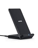 Anker 313 Induktive Ladestation, Qi-zertifiziert, Geeignet für iPhone 15 / 15 Pro / 15 Pro Max, SE (2020), 13 / 13 Pro / 13 Pro Max, XR,10W Schnellladefunktion für Galaxy S22 (Ohne Netzteil)