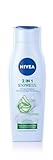 NIVEA 2in1 Express Shampoo & Spülung, intensive Haarpflege mit Aloe Vera und Glanz Serum, Haarshampoo & Spülung für Pflege in Expresszeit (250 ml)