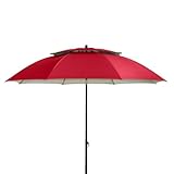 Doppler Sonnenschirm 200cm in rot I für Strand sowie Balkon & Terrasse I Schirm höhenverstellbar I Mit UV-Schutz & knickbar I Für Strand & Freibad I Strandschirm