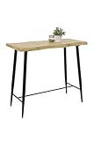 Hela Tische, Bartisch Bistotisch mit Baumkantenoptik Gabi, Dekor Wildeiche, Wabenplatte mit Melaminbeschichtung, Rundrohr-Metallgestell, 120x60cm