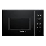Bosch BEL554MB0 Serie 6 Einbau-Mikrowelle, 38 x 59 cm, 900 W, Drehteller 31,5cm, Türanschlag Links, AutoPilot 8 8 Automatikprogramme, Reinigungsunterstützung, LED-Touchdisplay