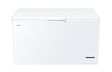Haier HCE321T Gefriertruhe / 319 Liter/Innenbeleuchtung/Super-Gefrierfunktion/Ausbalancierter Deckel / 2 Metallkörbe