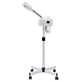 Gesichtsdampfer Stehend 360° drehbar Heißdampf | Gesichtssauna mit LCD & Timer | Tiefenreinigung & Feuchtigkeitspflege | Für Zuhause & Beauty-Salon (Weiß)