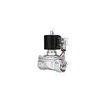 JOYALY Magnetventil aus Edelstahl 1-1/4 Zoll für normalerweise geschlossenes Magnetventil 220V 12V 24V 110V (BSP_220V_VITON-Seal)
