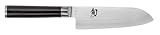 KAI Shun Classic kleines Santoku 14 cm Klingenlänge - First Touch - Damastmesser 32 Lagen VG MAX Kern - 61 (±1) HRC - Pakkaholzgriff - Made in Japan - japanisches Kochmesser Küchenmesser geschmiedet