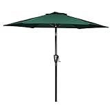 Simple Deluxe 2,3 m Terrasse Outdoor Tisch Markt Hof Regenschirm mit Druckknopf Neigung / Kurbel, 6 stabile Rippen für Garten, Deck, Hinterhof, Pool, Grün