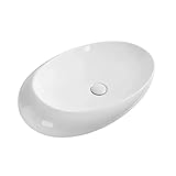 Modernes ovales Badezimmer-Gefäß, Spüle, Schüssel über der Theke, weißes Porzellan, Keramik, Badezimmer-Gefäß, Waschtisch-Waschbecken, Kunst-Waschbecken, elegante Eierform, Badezimmer-Waschbecken