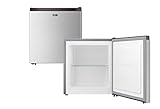 YUNA Mini Gefrierschrank SEREBRO FROST XS GB32 E mit 34 Liter Volumen | SILBERN | bis - 18°C | wechselbarer Türanschlag | ideal für Camping und Büro | 147 kWh/Jahr | höhenverstellbare Füße | 39 dB