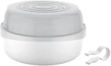 MAM Mikrowellen-Dampfsterilisator (grau), natürlicher Reinigungssterilisator, Dampfflaschen-Sterilisator zur Desinfektion von Babyflaschen, Babyflaschen-Sterilisator