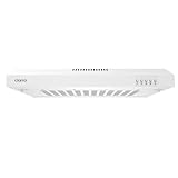 CIARRA Dunstabzugshaube 60 cm Unterbau, Integrierte Unterbauhaube oberschrank Abluft Einbauhaube aus Edelstahl Weiß, CAW6903A