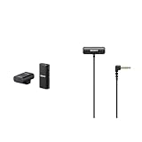 Sony ECM-W2BT Drahtloses Mikrofon mit Bluetooth-Verbindung, schwarz & ECM-LV1 Ansteckmikrofon mit Stereo-Tonaufzeichnung, Schwarz