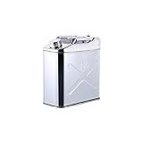 Benzinkanister aus Edelstahl 5L/10L/15L/20L Notfall-Dieselkraftstoff-Backup-Tank Metallgaskanister für Camping und Outdoor Zuverlässig(15L)