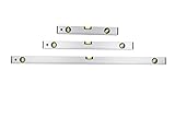 Kinzo Wasserwaagen - Wasserwaagen-Set 40/60/100 CM - 0°/ 45°/ 90° - Aluminium - Grau