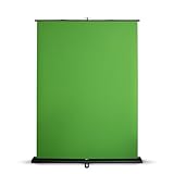 Floordirekt Greenscreen Rollup Ausfahrbarer Fotohintergrund mit Ständer | Chroma Key Panel Leinwand für Content Streaming Fotografie, Video, TV, Gaming | Studio Hintergrundentfernung | 150x200cm