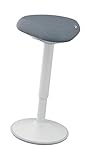 Leitz Ergo Active Stehhocker mit Dual Density Foam Komfortsitz, Bürohocker höhenverstellbar von 57 bis 82cm, Sitzbezug aus 100% Recycling-Material, Für bis zu 110kg, Ergo Serie, Hellgrau, 65450085