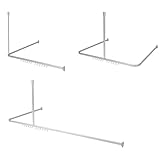 Sealskin Easy Roll Duschvorhangstange, Komplett-Set inkl. Duschstange, Deckenbefestigung und Ringe, Duschvorhanghalterung zur Montage auf Maß, L-Form, U-Form und Ecke möglich, Aluminium, Chrom-matt