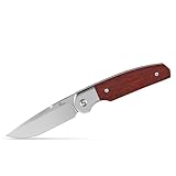 YF SMART® Gentleman-Messer, D2-Klinge mit Holzgriff und Deep Carry-Taschenclip, Camping-, Jagd- und Wander-Taschenmesser, EDC-Messer für den täglichen Gebrauch(Klein)