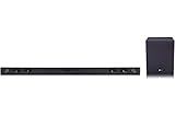 LG SQC2 2.1 Soundbar (300W) mit kabellosem Subwoofer für TVs ab 43 Zoll (Adaptive Sound Control, Bluetooth), Schwarz [Modelljahr 2023]