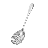 LIGIGWASH Löffel Aus Edelstahl Rostfreie Stahllöffel Besteck Design Hülse Dessertlöffel in Muschelform Pflicht Schwer Aufsehen Utensil Rührer Löffel Groß Klein Kuchen Rostfreier Stahl Silver