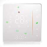 Jadeshay Thermostat Fussbodenheizung 5A Raumthermostat Fußbodenheizung Smart Thermostat für Wasserfußbodenheizung Kompatibel mit Alexa Google Home Heizung Weiß