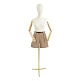 Schaufensterpuppe Schneiderpuppe Verstellbar Weiblich Mannequin Damenbüste Schneiderbüste Kleiderpuppe Büste Torso Kleiderständer Körperständer, Für Kleid Schmuck Display, Beige