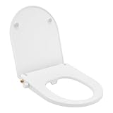Weiß WC-Sitz,Vorderwäsche und Rückenwäsche,schnelle Reinigung, 37 x 44 x 8,3cm,Oval Nicht-elektrischer Toilettensitz Dusch WC Aufsatz Bidet bis 175 kg belastbar