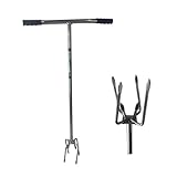 Synx Tools Gartenkralle mit 4 Zinken Kultivator,Erdkralle und Handgriff, Vertikutierer, Bodenwühler, Unkrautentferner, Bodenarbeiter, Gartengeräte, Spießwahler, Rechen