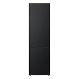 LG GBV22NCCEP Kühl-/Gefrierkombination – Smart Inverter Compressor, Total No Frost, Modern Flat Door Design, Matt Schwarz Metallic, Energieeffizienz A