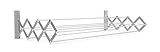 Juwel Wäschetrockner Ruck Zuck 120 (Wandtrockner ausziehbar, Trockner für innen und außen, Tragkraft 20 kg, Trockenlänge 8 m, Stahlstäbe kunststoffummantelt) 40133