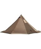 OneTigris Smokey Hut Ultraleicht Zelt 2 Personen 4 Jahreszeiten, Tipi Zelt Outdoor wasserdicht 2000 mm, warm Zelt mit Schornsteinloch und Schneerock für Camping, Wandern, Backpacking (Kojote Braun)