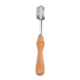 LOLIPPYY Brotmesser mit Buchenholzgriff Edelstahl Teigschneider für Hausgemachtes Brot Brot Scoring Tool Komfortabler Griff Langlebiges Schneidewerkzeug für Präzises Formen und Backen