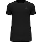 Odlo Herren Unterhemd Active F-dry Light Funktionsshirt Sportunterhemd Funktionsunterwäsche Kurzarm Shirt, Schwarz, L EU