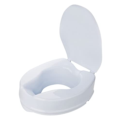 flexilife Toilettensitzerhöhung mit Deckel für Senioren - wahlweise 10cm o. 15cm - WC Sitzerhöhung Toilettenaufsatz Toilettenerhöhung (15 cm)