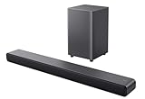 TCL S55HE 2.1-Kanal Dolby Atmos Soundbar, 220 W maximale Leistung mit Dual-Bass-System, Unterstützung von DTS Virtual X, HDMI eARC und Bluetooth 5.3, Soundbar mit drahtlosem Subwoofer, Heimkino