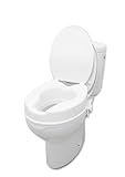 PEPE - Toilettensitzerhöhung 10cm mit Deckel, WC Sitzerhöhung für Senioren, Erhöhter Toilettensitz 10 cm, Toilettenaufsatz für Senioren, Sitzerhöhung Toilette Erwachsene, Toilettensitzerhöhungen Weiß