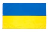 aricona Ukraine Flagge - Ukrainische Fahne 90 x 150 cm mit Messing-Ösen - Wetterfeste Fahne für Fahnenmast - 100% Polyester