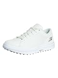 Skechers Drive 6 Arch Herren-Golfschuh-Sneaker aus Leder, entspannte Passform, spikeless, Weiss/opulenter Garten, 45.5 EU
