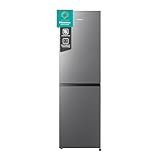 Hisense RB327N4ADD Kühl-Gefrier-Kombination, EEK D, Total NoFrost, wechselbarer Türanschlag, Flaschengitter, 171 Liter Kühlteil, 85 Liter Gefrierteil, Inox Look