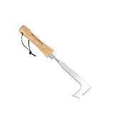 Berry&Bird Unkrautentferner aus Edelstahl, 31,1 cm, manueller Rissjäter mit L-förmigem Design und Lederband zum Aufhängen, Fugendüse zum Jäten, Moosentfernung, Bodenanbau