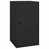 ShCuShan Sattelschrank schwarz 53 x 53 x 105 cm aus Stahl, Sattelschrank aus Stahl, Schrank aus Metall